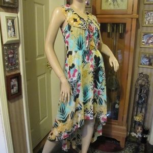 Thalia Sodi Yellow & Blue High Low Dress M